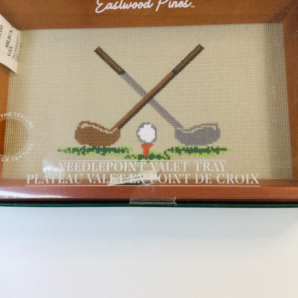 NEW Eastwood Pines Golf Needlepoint Valet Tray - Picture 6 of 7